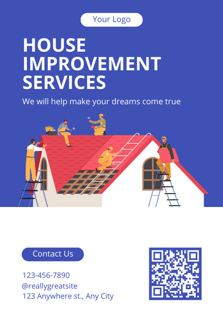 House Improvement and Restoration Services Flayer Modelo de Design