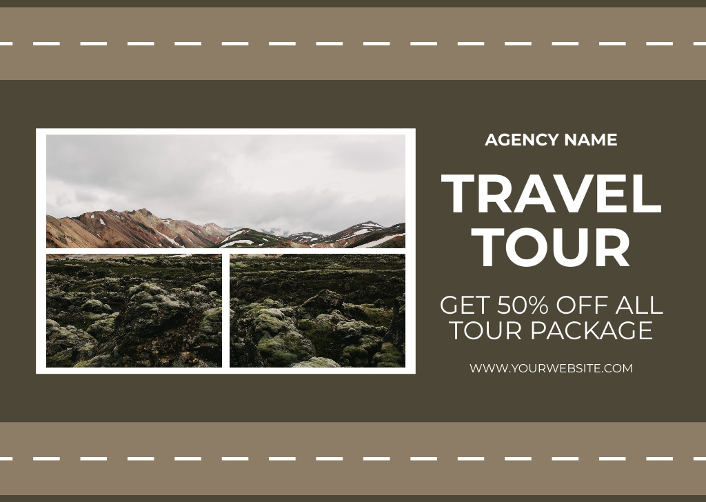 Ontwerpsjabloon van Card van Travel Tour Offer from Agency
