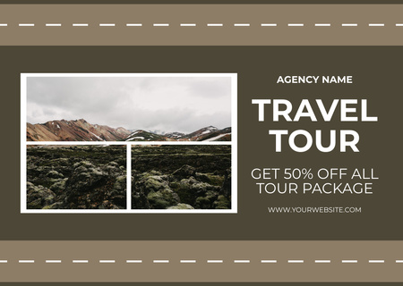 Template di design Offerta di tour di viaggio dall'agenzia Card