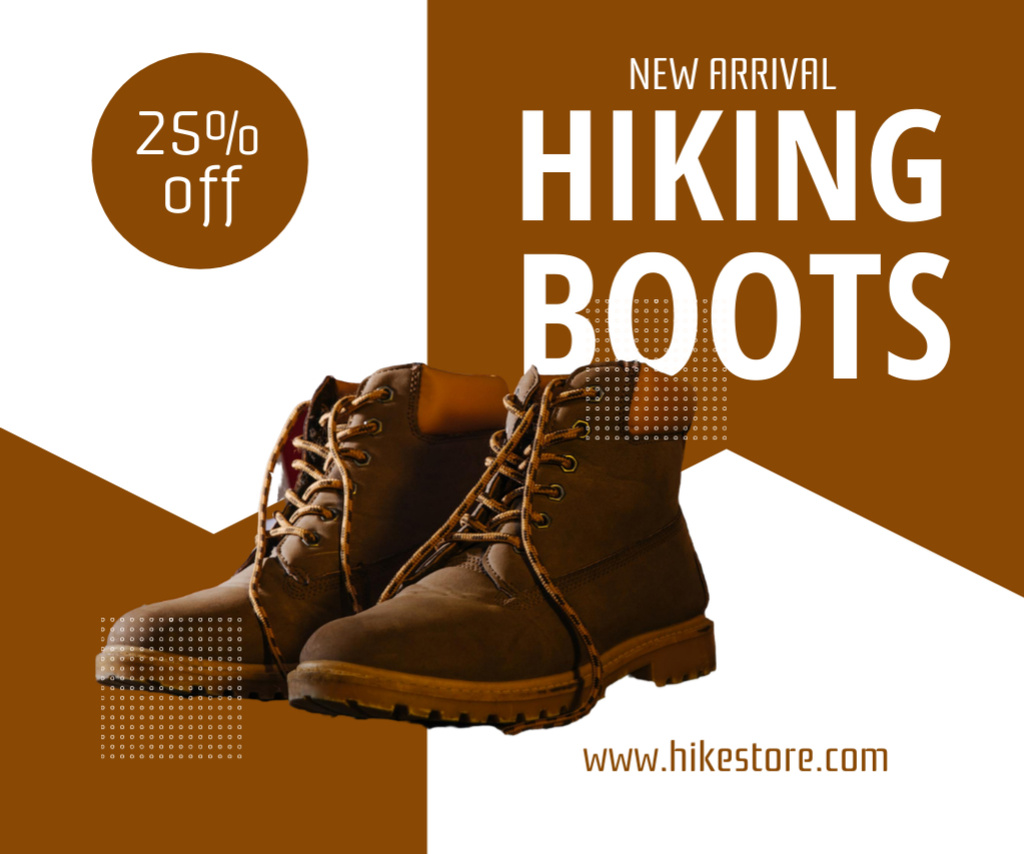 Hiking Boots Sale Announcement Medium Rectangle Šablona návrhu