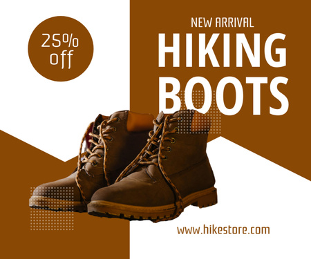 Designvorlage Hiking Boots Sale Announcement für Medium Rectangle