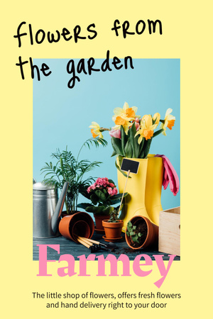 Реклама цветочного магазина Pinterest – шаблон для дизайна
