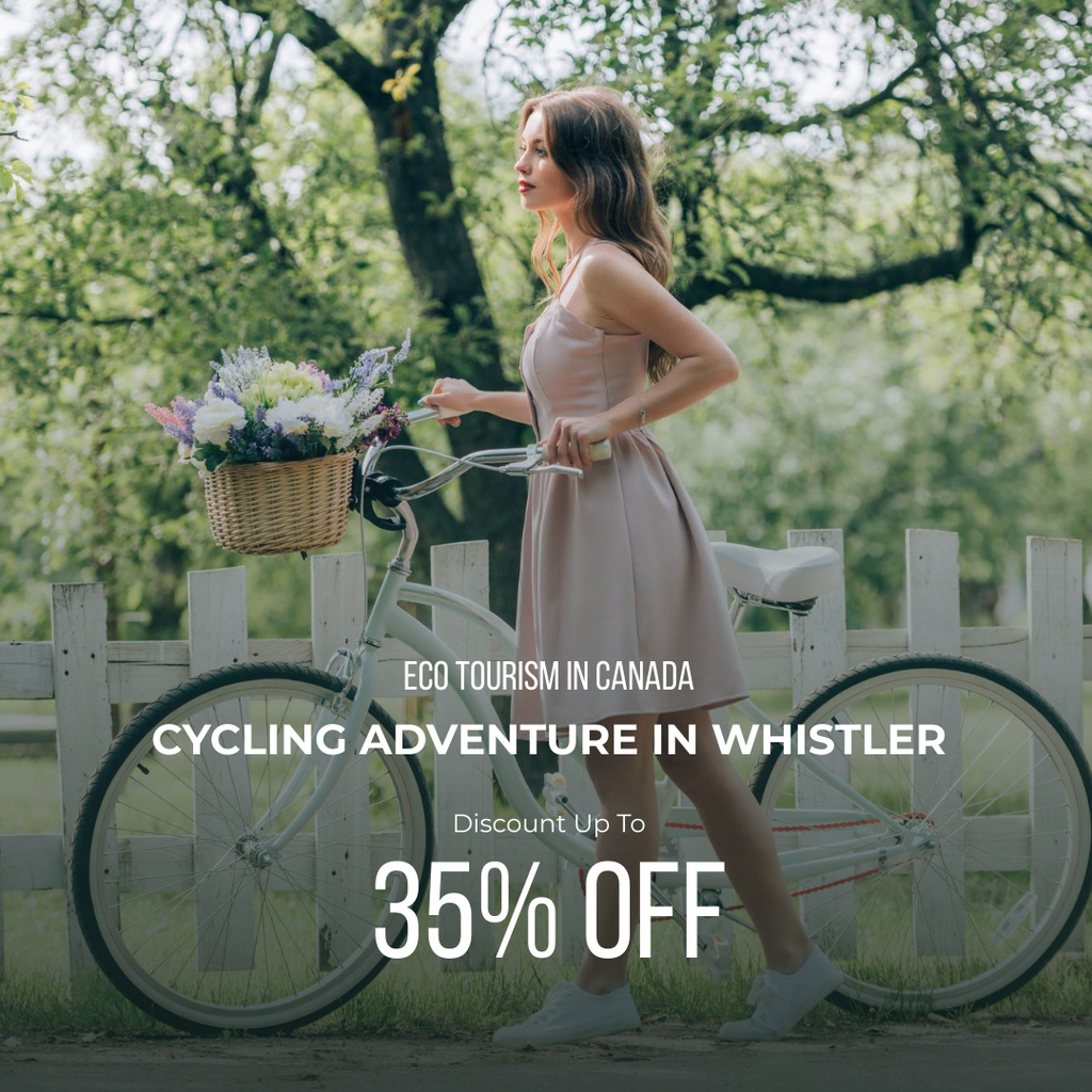 Eco Travel Inspiration with Cycling Instagram Design Template