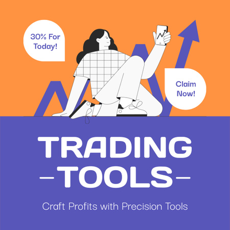 Platilla de diseño Craft Profit wit Precision Trading Tools LinkedIn post