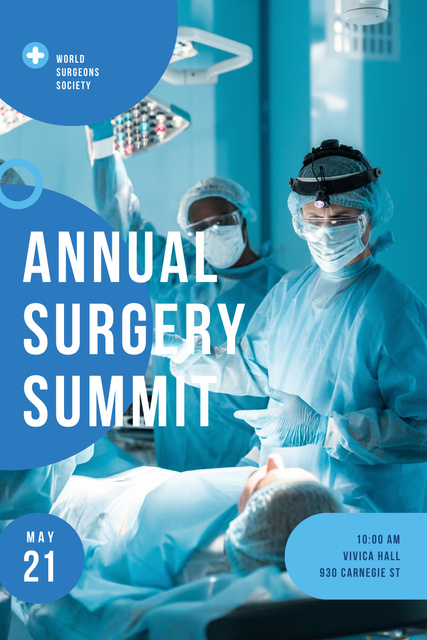 Ontwerpsjabloon van Pinterest van Annual Surgery Summit Announcement
