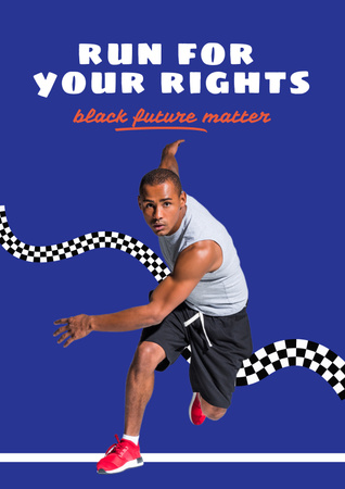 Plantilla de diseño de Protest against Racism with Running Guy Poster 