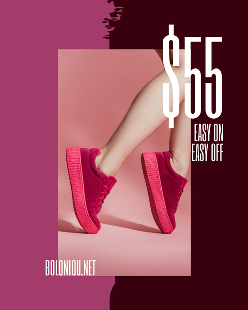 Fashion Sale with Woman in Pink Shoes Poster 16x20in Design Template