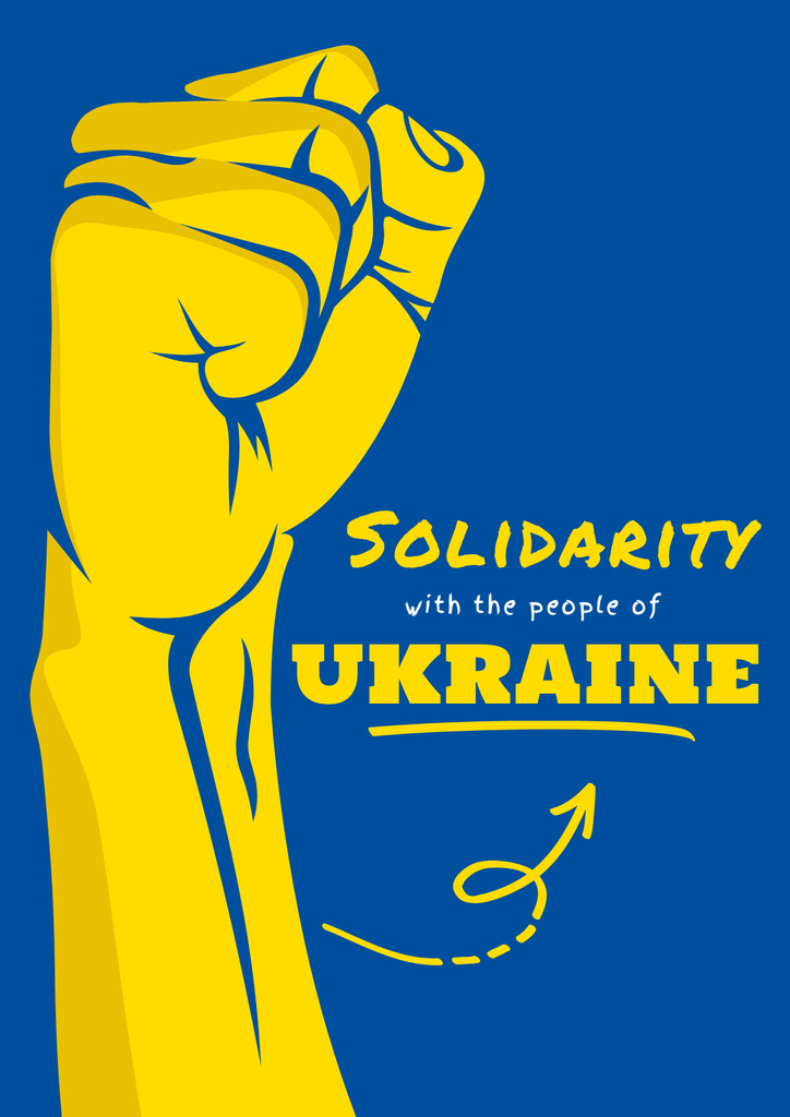 Solidarity with People of Ukraine Poster Design Template