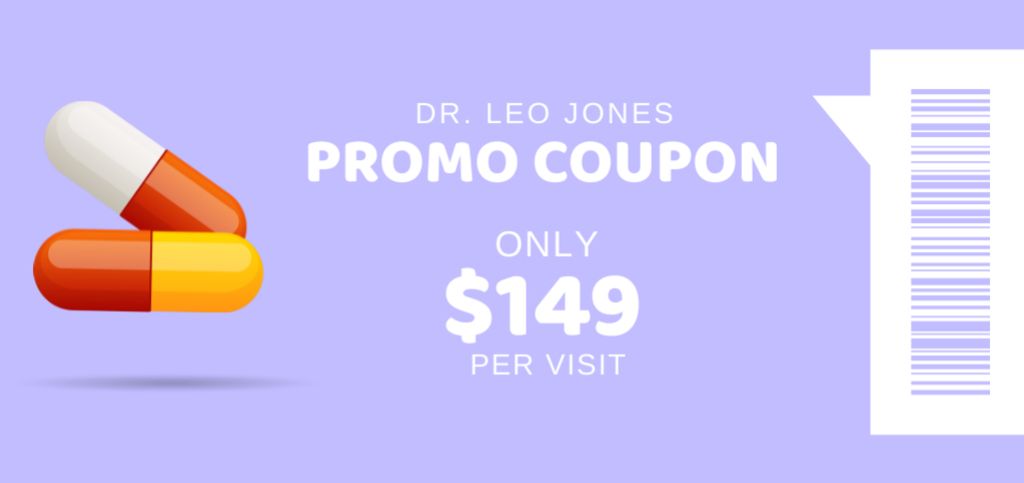 Promotional Offer for Doctor's Consultation Coupon Din Large Design Template