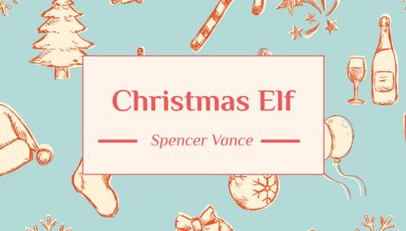 Christmas Elf Service Offer Business Card US Design Template