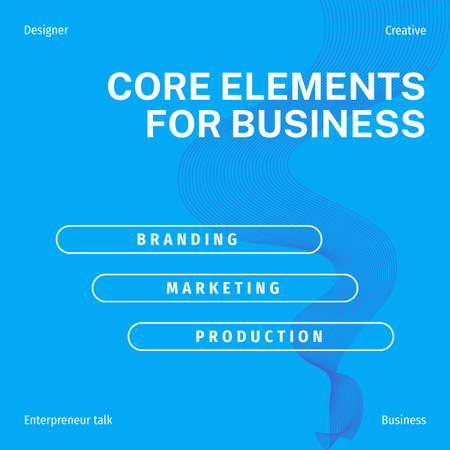 Szablon projektu Business Core Elements Informacyjny Niebieski LinkedIn post