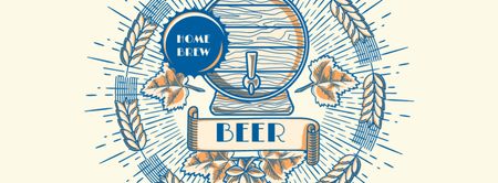 Home brew beer Vintage illustration Facebook cover Design Template