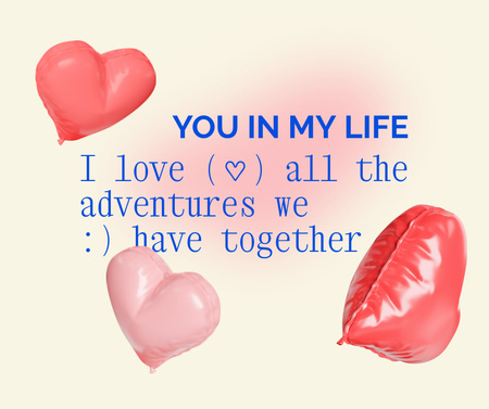Cute Valentine's Day Holiday Greeting Facebook Πρότυπο σχεδίασης