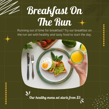 Breakfast Offer on the Run Instagram Design Template