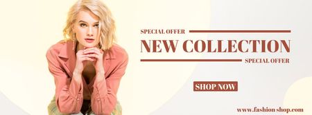 Plantilla de diseño de New Collection Special Offer Shop Now Facebook cover 