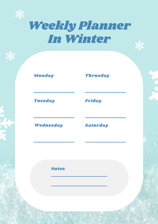 kış haftalık planlayıcı Schedule Planner Tasarım Şablonu