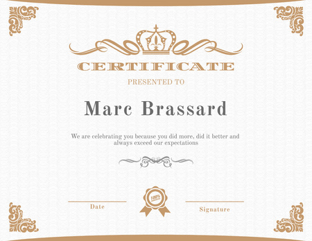 Ontwerpsjabloon van Certificate van Award of Achievements