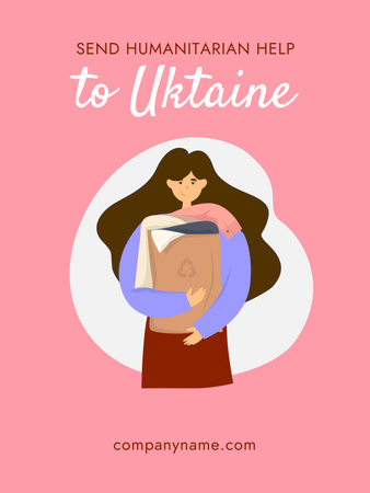 Send Humanitarian Help to Ukraine Poster US Design Template