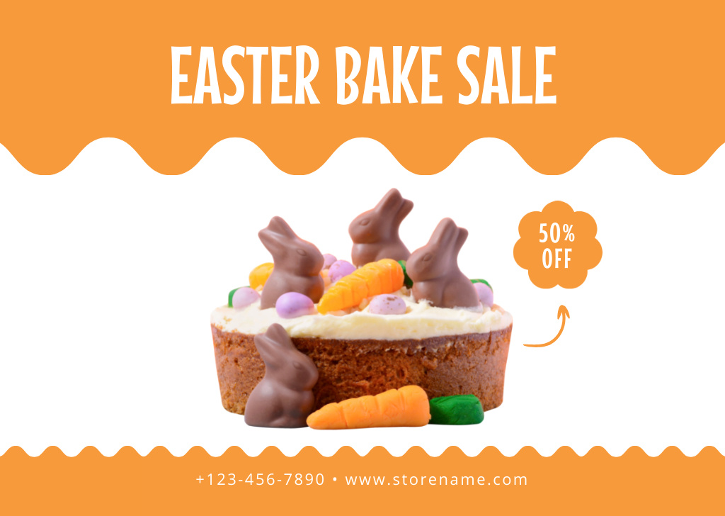 Easter Bake Sale Announcement Card Tasarım Şablonu