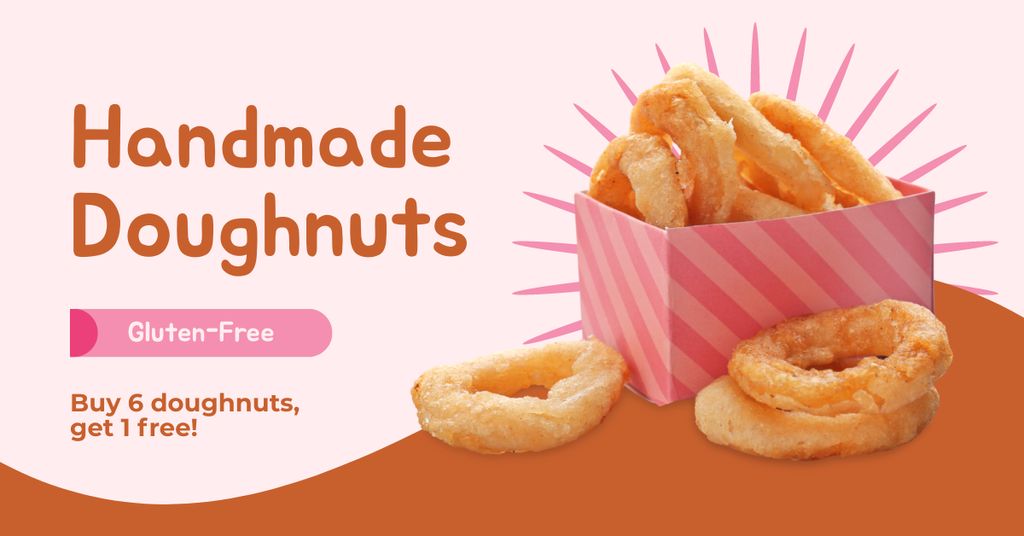 Offer of Handmade Doughnuts in Gift Box Facebook AD Design Template