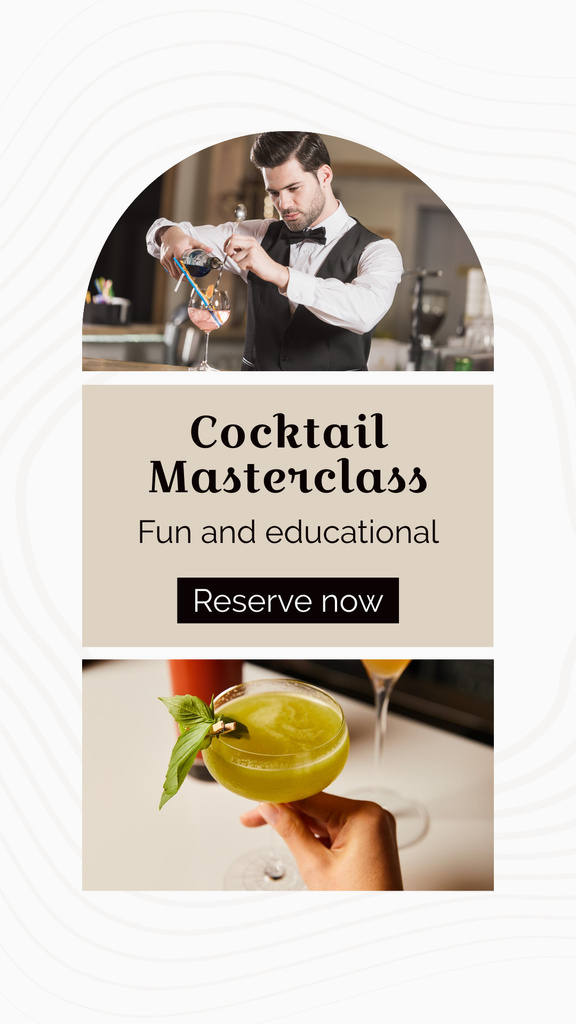 Ontwerpsjabloon van Instagram Story van Professional Bartender at Cocktail Master Class