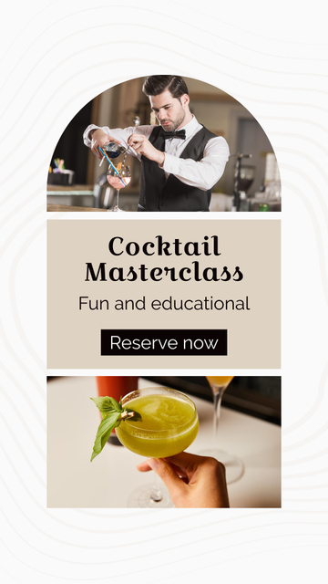 Professional Bartender at Cocktail Master Class Instagram Story Design Template