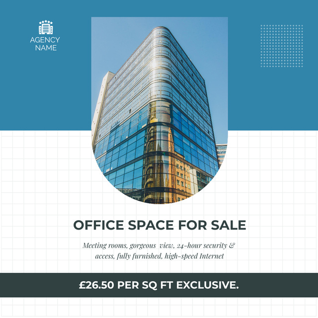 Designvorlage Offer of Office Space for Sale für Instagram AD