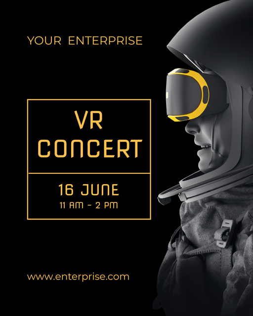 VR Concert Announcement on Black Poster 16x20in Šablona návrhu