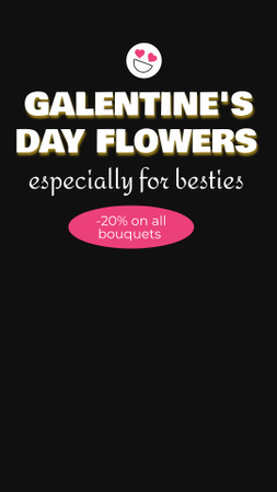 Special Offer for Galentine`s Day Bouquets TikTok Video Design Template