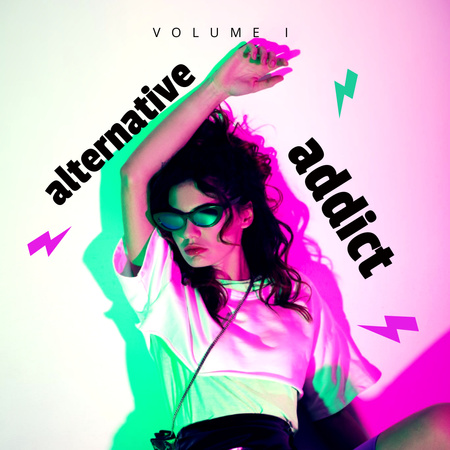 Album Cover with Young Woman Instagram Design Template