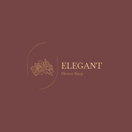 Emblem of Flower Bouquet Shop Logo Design Template