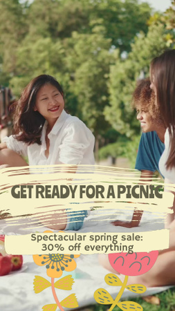 Tételek tavaszi piknikhez kedvezménnyel TikTok Video tervezősablon