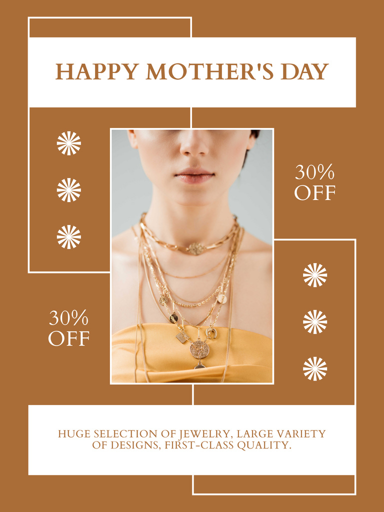 Mother's Day Offer of Jewelry Poster USデザインテンプレート