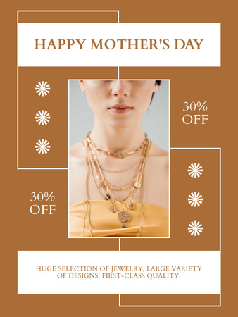 Modèle de visuel Offre de bijoux pour la fête des mères - Poster US