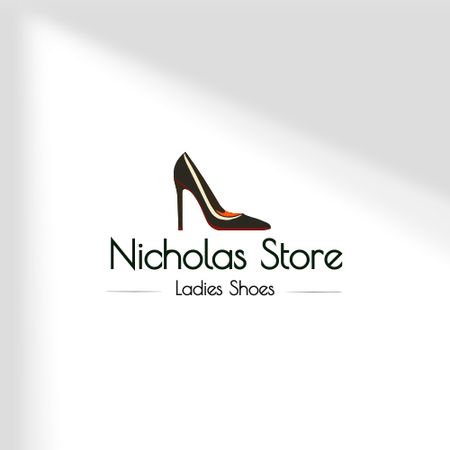 Ontwerpsjabloon van Animated Logo van Store Emblem with Female Shoe