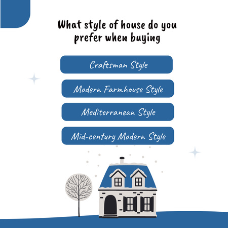 Modèle de visuel Questionnaire sur le style de maison préféré - Instagram