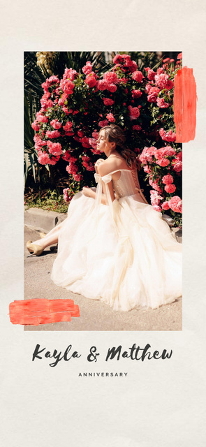 Wedding Anniversary with Woman in bridal dress Snapchat Moment Filter – шаблон для дизайну