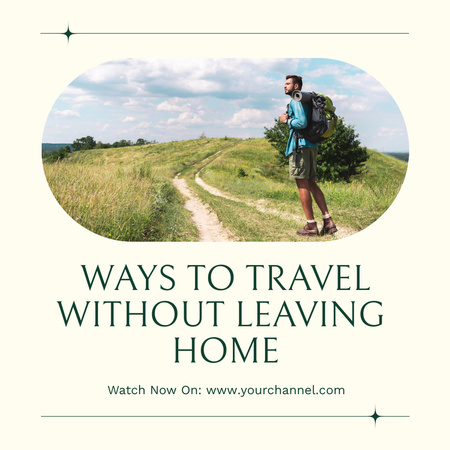 Ontwerpsjabloon van Instagram van Reeks manieren om te reizen zonder van huis te gaan vanuit Blogger