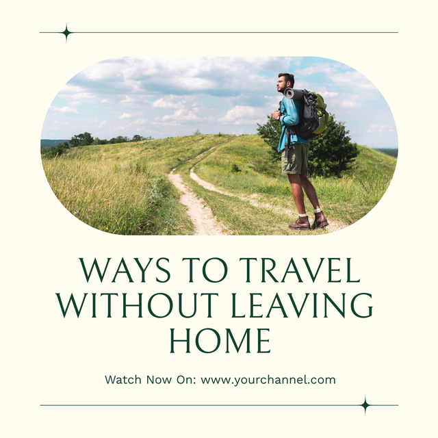 Ontwerpsjabloon van Instagram van Set Of Ways to Travel without Leaving Home From Blogger
