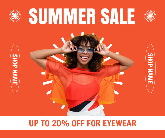 Ontwerpsjabloon van Facebook van Summer Sale of Eyewear