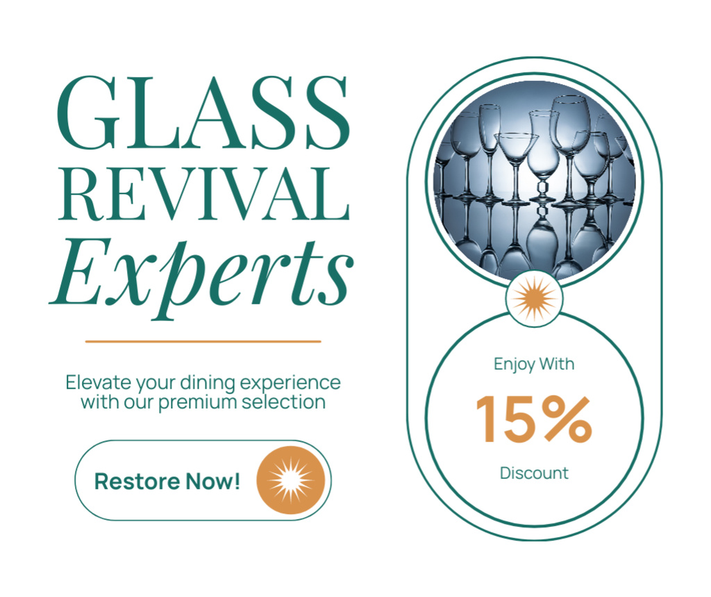 Platilla de diseño Glass Premium Selection Of Drinkware At Lowered Costs Facebook