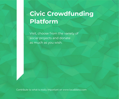 Crowdfunding platform promotion on Stone Pattern Large Rectangleデザインテンプレート