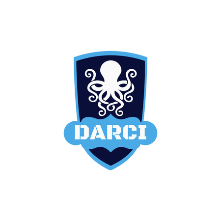 Template di design Sport Club Emblem with Octopus Logo 1080x1080px
