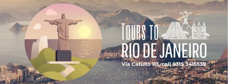 Template di design Rio dew Janeiro famous travelling spots Facebook Video cover