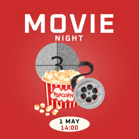 Movie Night Event Announcement Instagram Design Template