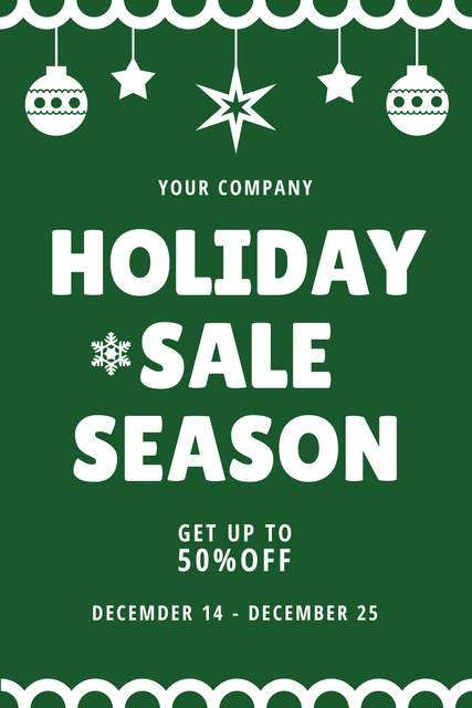 Holiday Sale Season Pinterest Πρότυπο σχεδίασης