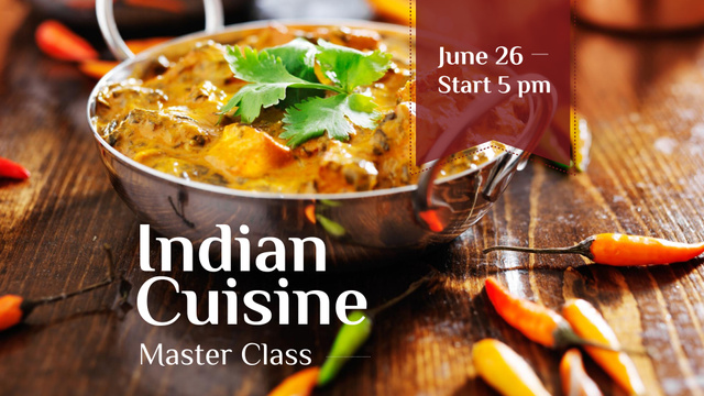 Ontwerpsjabloon van FB event cover van Indian Cuisine Dish Offer
