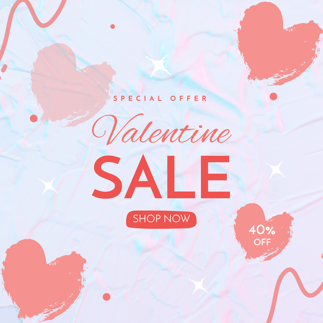Valentine's Day Sale Special Offer Gradient Instagram AD Design Template