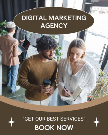 Nabídka služeb nejlepší agentury pro digitální marketing Instagram Post Vertical Šablona návrhu
