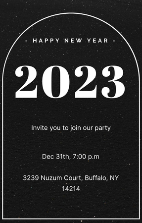 New Year Party Announcement Invitation 4.6x7.2in Design Template